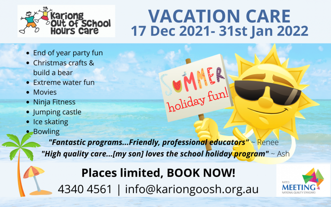 Vacation Care – Dec 2021 – Jan 2022