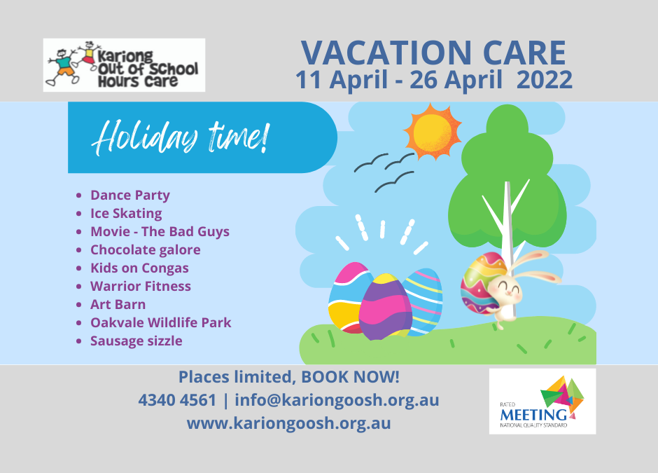 Vacation Care – April 2022